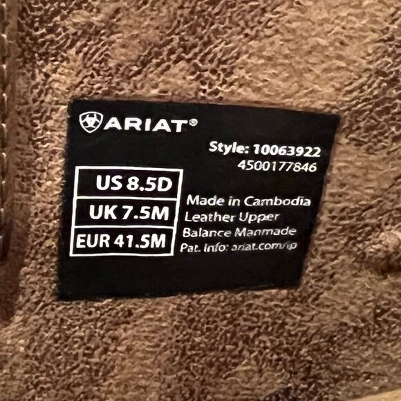 Ariat Men\'s Ricochet Wide Square Toe Cowboy Boot Brown White Size 8.5D NWT main image 15